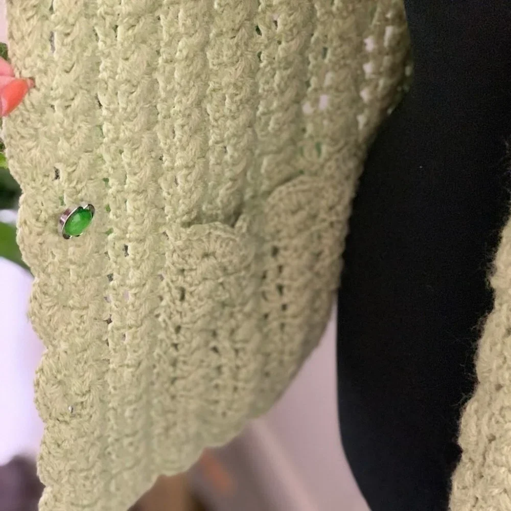 Crochet CARDIGAN | COVERUPS | YELLOW GREEN | BOHO - Picture 4 of 5
